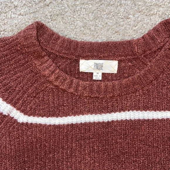 PINQUE Women’s Striped Sweater Size Medium - Picture 2 of 4